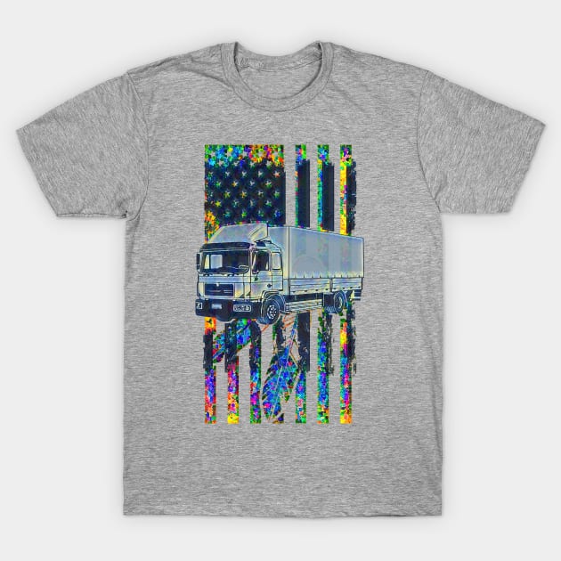 Semi Truck feather flag T-Shirt by PersianFMts